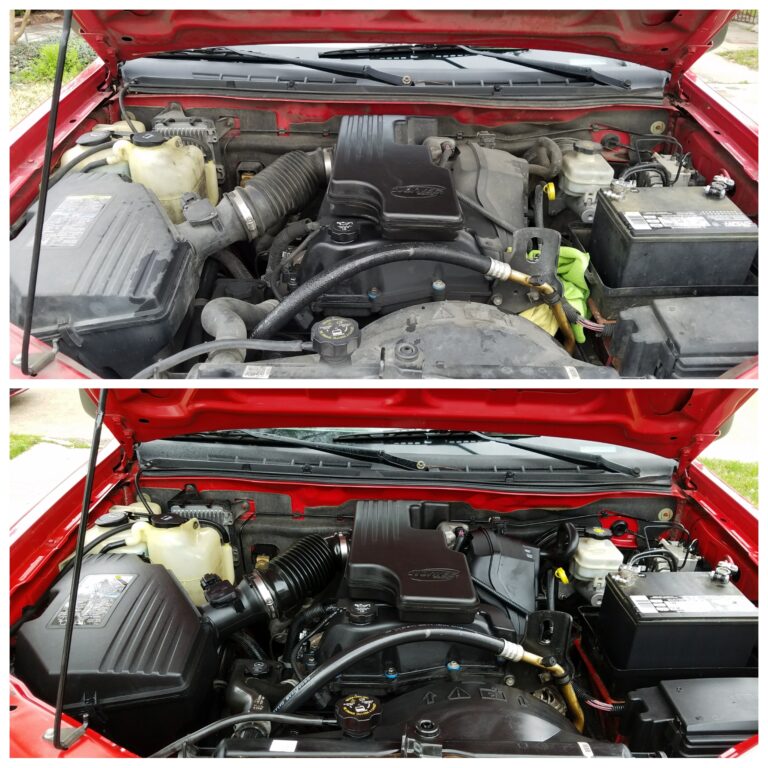 Before and After Engine Cleaning 1